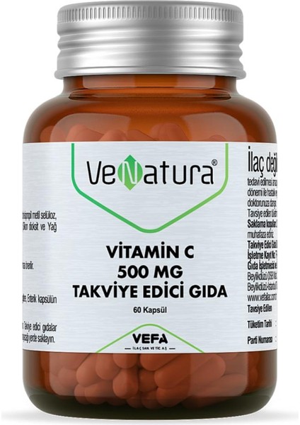 Vitamin C 500 Mg Takviye Edici Gıda