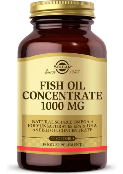 Fish Oil Concentrate 1000Mg 60 Kapsül