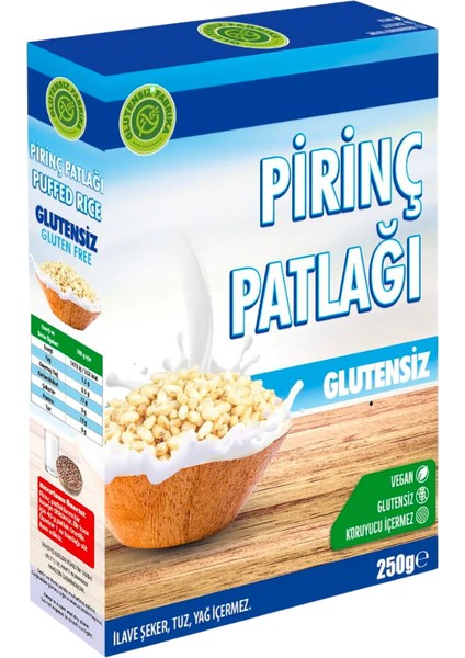 Glutensiz Pirinç Patlağı Sade 250 gr
