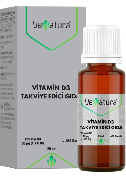 Vitamin D3 Takviye Edici Gıda 1000 IU 20 ml Damla fiyatları