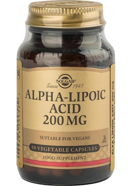 Alpha Lipoic Acid 200 Mg 50 Kapsül