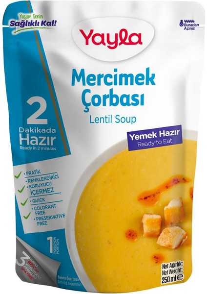 Yemek Hazır Mercimek Çorbası 250 gr