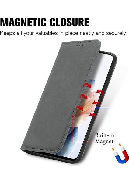 Oppo A2 5g Için Flip Case Deri Kılıf Darbeye Cüzdan Kapak Çevirin Basit (Yurt Dışından)