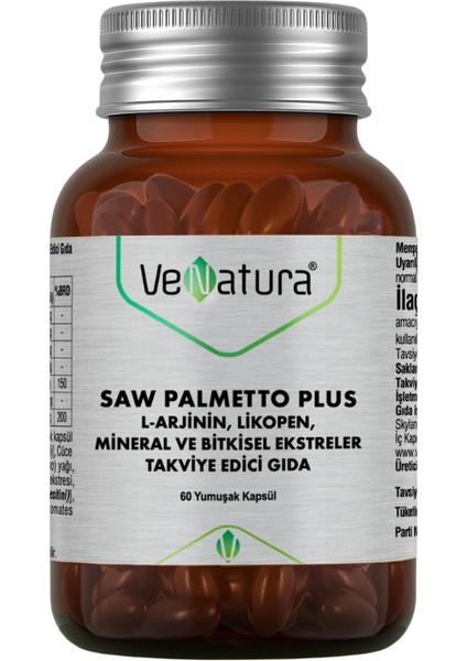 Saw Palmetto Likopen Çinko Selenyum 60 Yumuşak Kapsül