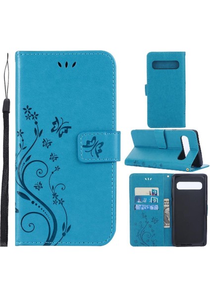 Samsung Galaxy S10 Artı Kickstand Bilek Kayışı Kart Tutucu Pu Için Filp Durumda (Yurt Dışından)