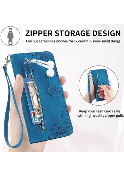 Realme Not 50 Çok Renkli Flip Fermuar Tarzı Cüzdan Yuvası Için Flip Case (Yurt Dışından)