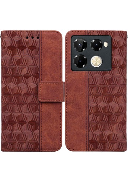 Infinix Not 40 Pro Plus Kickstand Özelliği Için Flip Case Geometrik Cüzdan (Yurt Dışından)