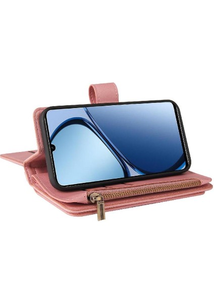 Realme Not 60 Fermuar Poket Onbeş Kart Yuvaları ile Cüzdan Telefon Kılıfı (Yurt Dışından)