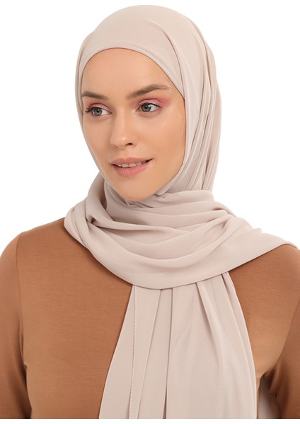 Hazır Pratik Lüks Boru Boneli Şifon Şal-Kum Beji modelleri