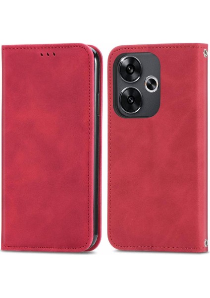 Xiaomi Poco F6 Deri Kılıf Için Flip Case Cüzdan Kapak Kapak Basit (Yurt Dışından)