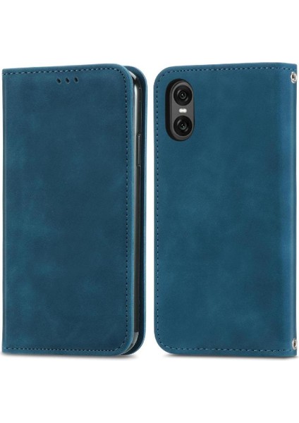 Sony Xperia 10 Vı Için Flip Case Cüzdan Basit Iş Deri Kılıf Flip (Yurt Dışından)