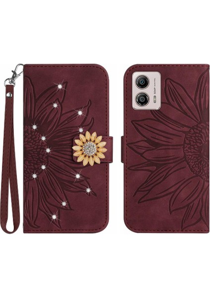 Motorola Moto G53 Telefon Kapak Için Kılıf Kart Tutucu Pu Deri Kapak Çevirin (Yurt Dışından)
