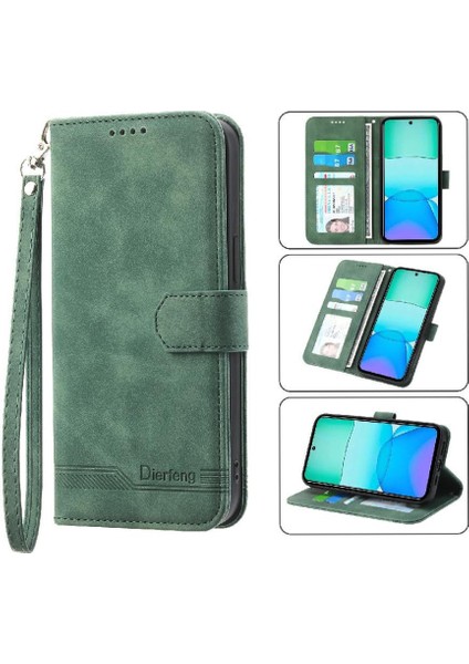 Xiaomi Poco M6 Pro 4g Manyetik Kapatma Için Flip Case Bileklik Nakit Kart (Yurt Dışından)