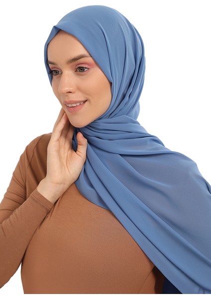 Hazır Pratik Lüks Boru Boneli Şifon Şal-Kot