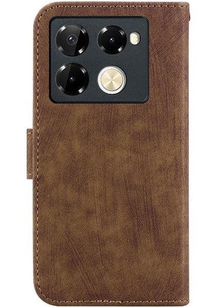 Infinix Not 40 Pro Artı Kabartmalı Sevimli Kaplan Flip Folio Kart Için Kılıf (Yurt Dışından)