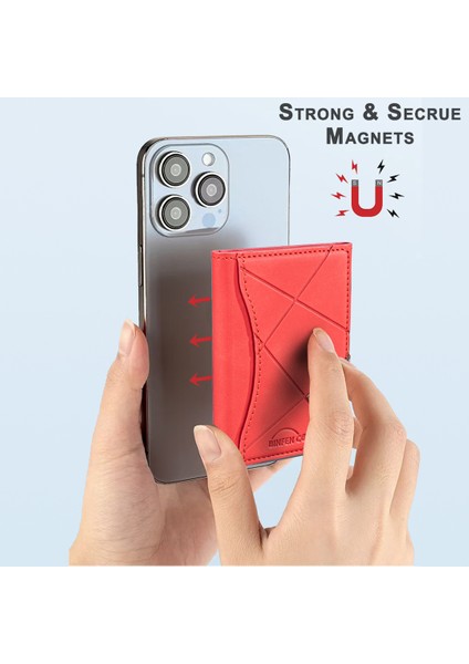 iPhone 16/15/14/13/12 Serisi Için 6 Kart Yuvası ve Destek Standı Fonksiyonlu Manyetik Deri Kart Tutucu (Yurt Dışından) fiyatları