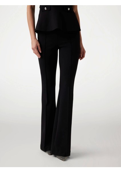 New Flared Evelına Pant Kadın Siyah Pantolon W4YB01KCBO2-JBLK