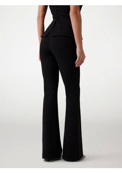 New Flared Evelına Pant Kadın Siyah Pantolon W4YB01KCBO2-JBLK