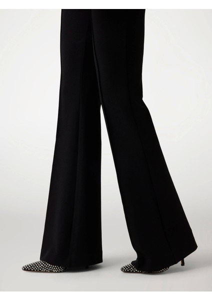 New Flared Evelına Pant Kadın Siyah Pantolon W4YB01KCBO2-JBLK