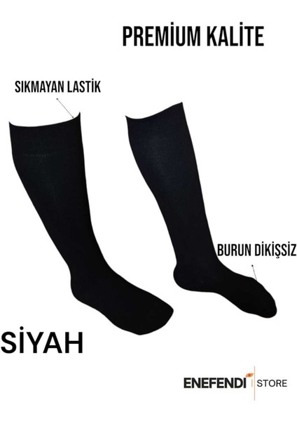 Anne Çorabı 2çift Dizaltı Lüx Kaliteli Pamuklu Burun Dikişsiz Sıkmayan Lastik Kadın Çorap Siyah