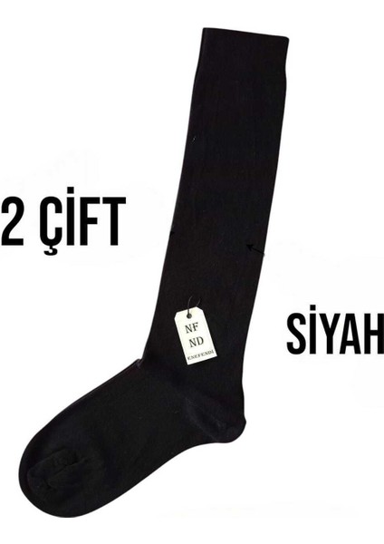 Anne Çorabı 2çift Dizaltı Lüx Kaliteli Pamuklu Burun Dikişsiz Sıkmayan Lastik Kadın Çorap Siyah modelleri