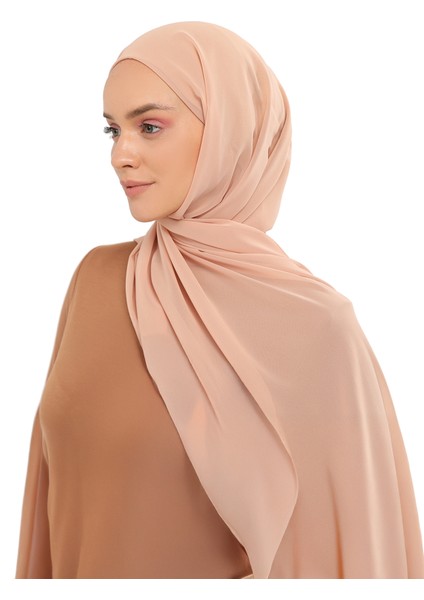 Hazır Pratik Lüks Boru Boneli Şifon Şal-Koyu Bej fırsatları