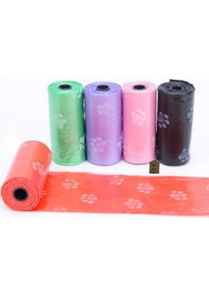 Kedi Köpek Kaka Poşeti Pati Desenli Yeşil Renk 30X21 cm Tekli Rulo (15ADET Vardır)