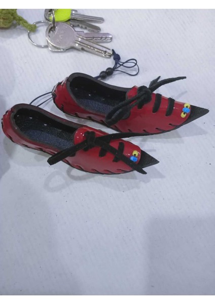 Araba Dikiz Aynası Süsü Ev Dekorasyonu Dolap Süsü Hediyelik Otantik Hakiki Deri Çarık