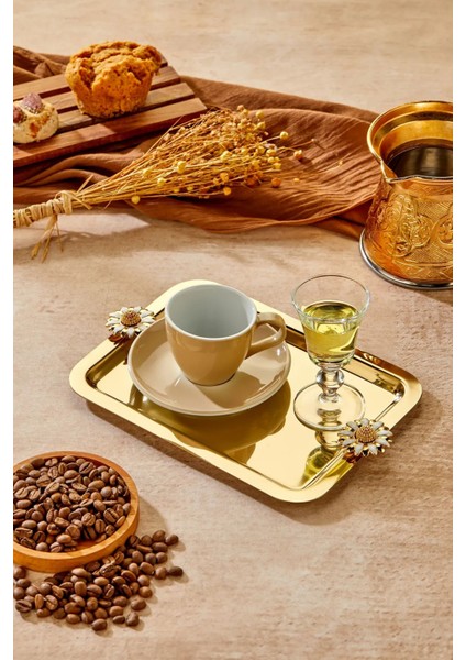 1 Adet Elegante Gold Serisi Duo Bella Flora Kulp Desenli Sunum Tepsisi Söz Nişan Tepsisi 22X16CM