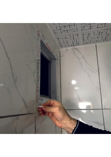 Menfez Aspiratör 40x40 100 m3/h 304 paslanmaz panel geri tepme klapeli