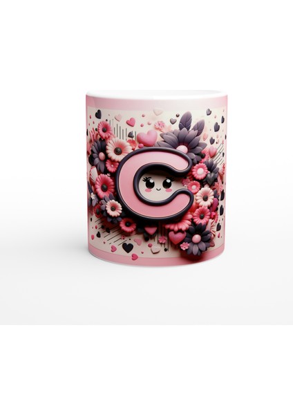 C Harfi Sevimli Alfabe Kupa Bardak