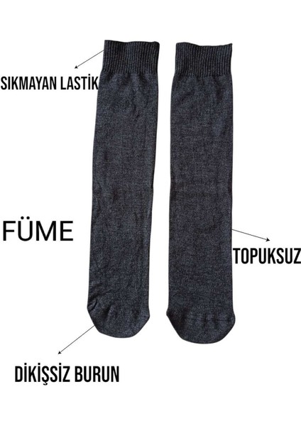 Anne Çorabı Dizaltı Lüx Kaliteli Pamuklu Dikişsiz Sıkmayan Lastik Topuksuz Kadın Pantolon Çorap Füme indirimleri