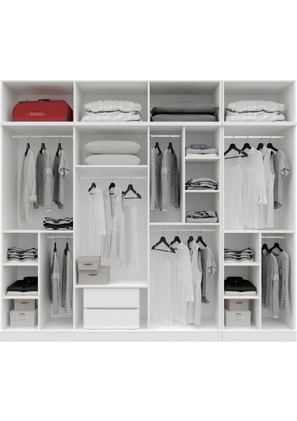 Milas 8 Kapaklı Komple Mdf Yüklüklü Gardırop