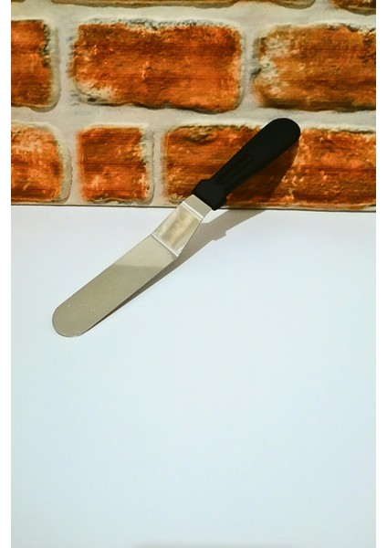 Bakalit Saplı Çelik Eğri Spatula - Pasta Spatulası-Sıvama Spatulası-1 Adet