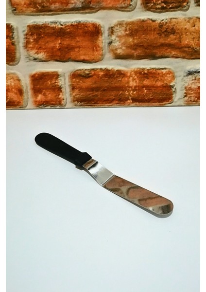 Bakalit Saplı Çelik Eğri Spatula - Pasta Spatulası-Sıvama Spatulası-1 Adet