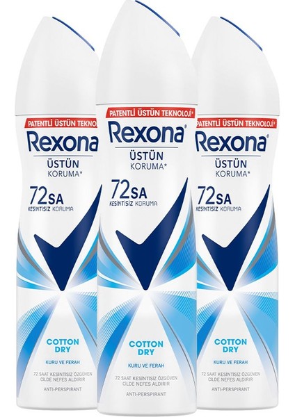 Kadın Sprey Deodorant Cotton Dry 72 Saat Kesintisiz Üstün Koruma 150 Mlx3 fiyatları