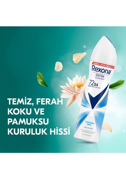 Kadın Sprey Deodorant Cotton Dry 72 Saat Kesintisiz Üstün Koruma 150 Mlx3 indirimleri