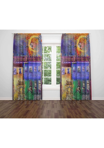 Özel Tasarım Dekoratif Baskı Salon Mutfak Oturma Odası 3D Baskılı Fon Perde 57