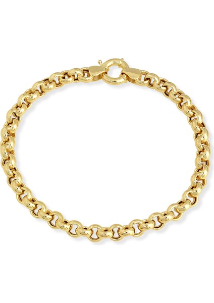 8 Ayar Altın Doç Zincirli Bileklik 5 mm