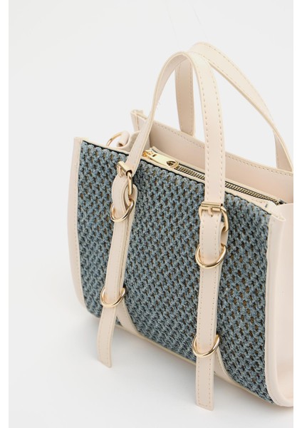 Bej Kadın Örgülü Mini El ve Omuz Çantası indirimleri