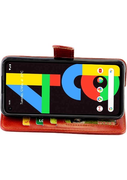 Google Piksel 4A 5g Kickstand Manyetik Kapatma Darbeye Pu Için Flip Case (Yurt Dışından) modelleri