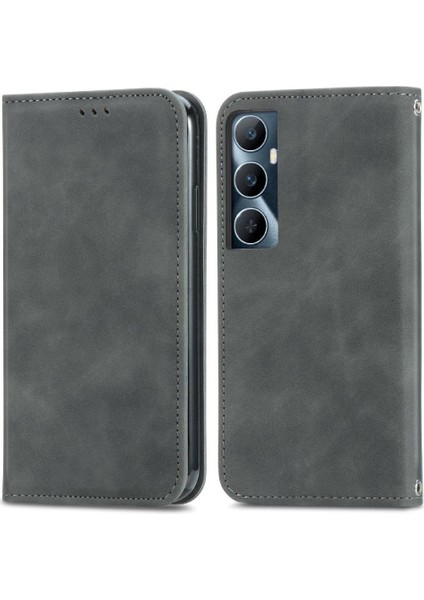 Realme C65 Cüzdan Flip Kapak Için Flip Case Basit Iş Darbeye (Yurt Dışından)