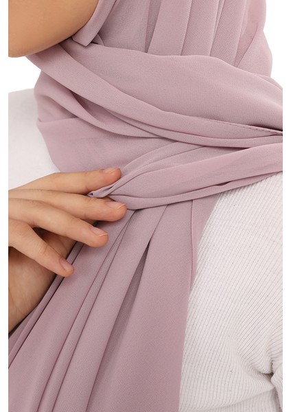 Hazır Pratik Lüks Boyunluklu Boneli Şifon Şal-Pudra indirimleri