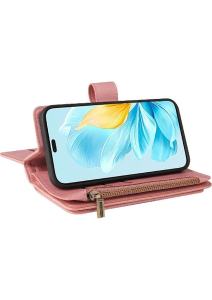Onur Için Cüzdan Telefon Kılıfı 200 Lite 5g Pu Deri Manyetik Kapatma Poket (Yurt Dışından)