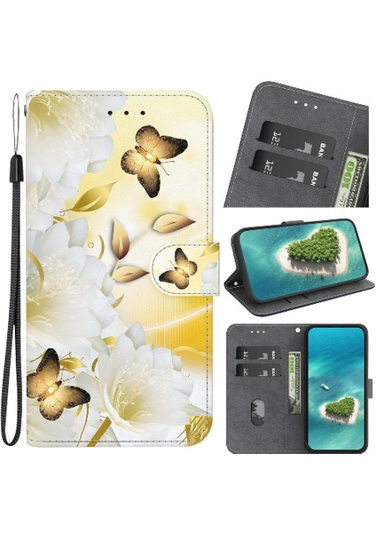 Tecno Pova 6 Pro 5g Kart Yuvaları Için Kılıf Manyetik Kapatma Pu Deri Çiçek (Yurt Dışından)