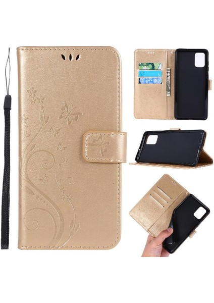 Samsung Galaxy A71 Kickstand Kart Tutucu Bilek Kayışı Kapatma Için Filp Durumda (Yurt Dışından)