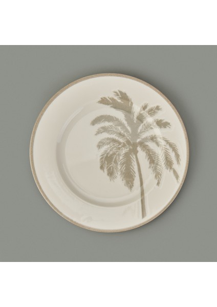 Kitchen Palm Tatlı ve Kahvaltı Tabağı - Krem / Bej - 21 cm