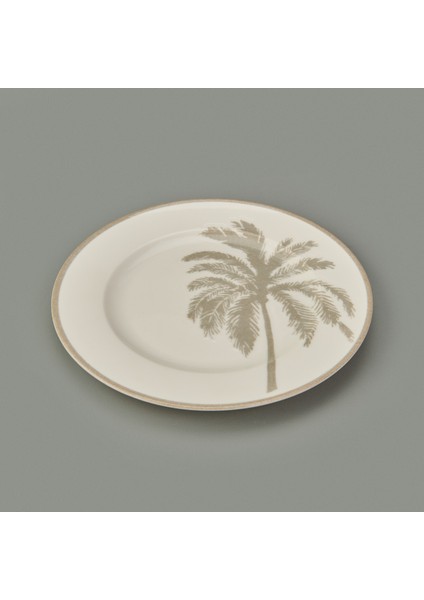 Kitchen Palm Tatlı ve Kahvaltı Tabağı - Krem / Bej - 21 cm