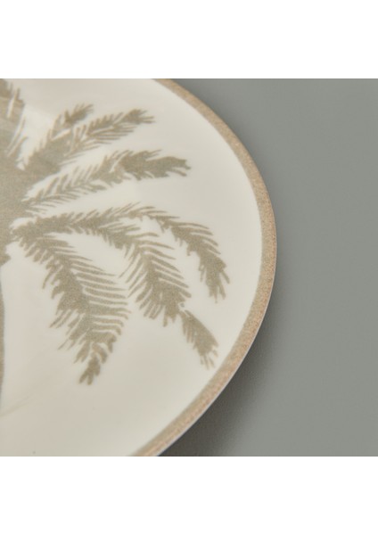 Kitchen Palm Tatlı ve Kahvaltı Tabağı - Krem / Bej - 21 cm