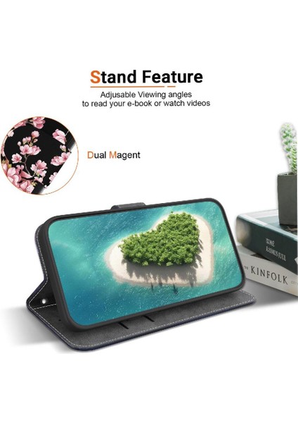 Realme C61 Pu Deri Cüzdan Kart Yuvaları Manyetik Kapatma Çiçek Için Kılıf (Yurt Dışından)